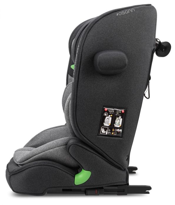 Osann Flux Isofix eXT i-Size Booster Seat - Secure Full Harness Up to 6 Years & 23 kg with NEW Sensor for Easy Installation - Universe Grey - Image 7