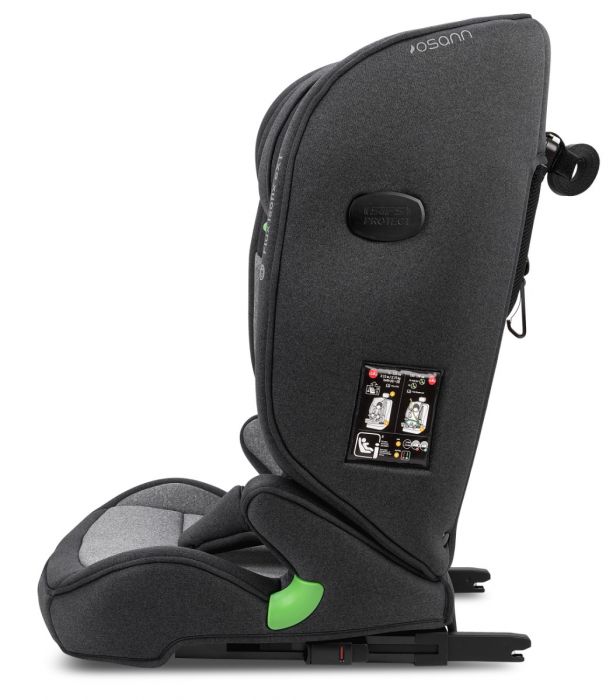 Osann Flux Isofix eXT i-Size Booster Seat - Secure Full Harness Up to 6 Years & 23 kg with NEW Sensor for Easy Installation - Universe Grey - Image 14