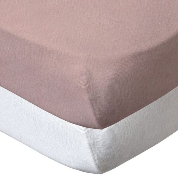 Babycalin 2-Pack Cotbed Fitted Sheets – 140x70 cm – 100% Cotton – White & Pink