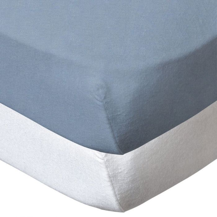 Babycalin 2-Pack Cotbed Fitted Sheets – 140x70 cm – 100% Cotton – White & Blue