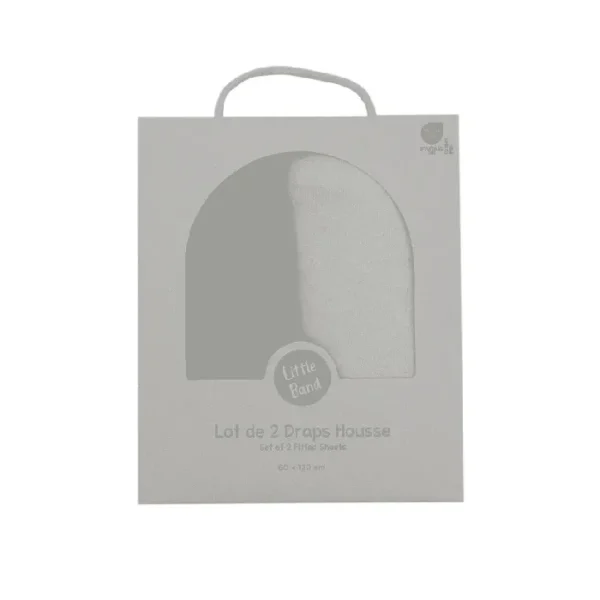 Little Band 2-Pack Baby Cotbed Fitted Sheets – 140 x 70 cm – Beige & Pecan – 100% Cotton